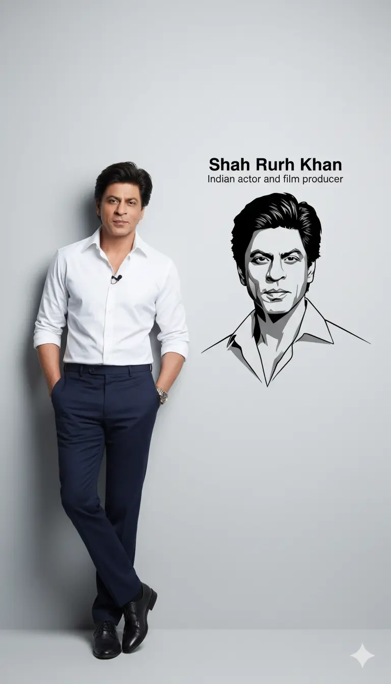 The Actor and The Art: Shah Rukh Khan (SRK) Nano Banana prompt example
