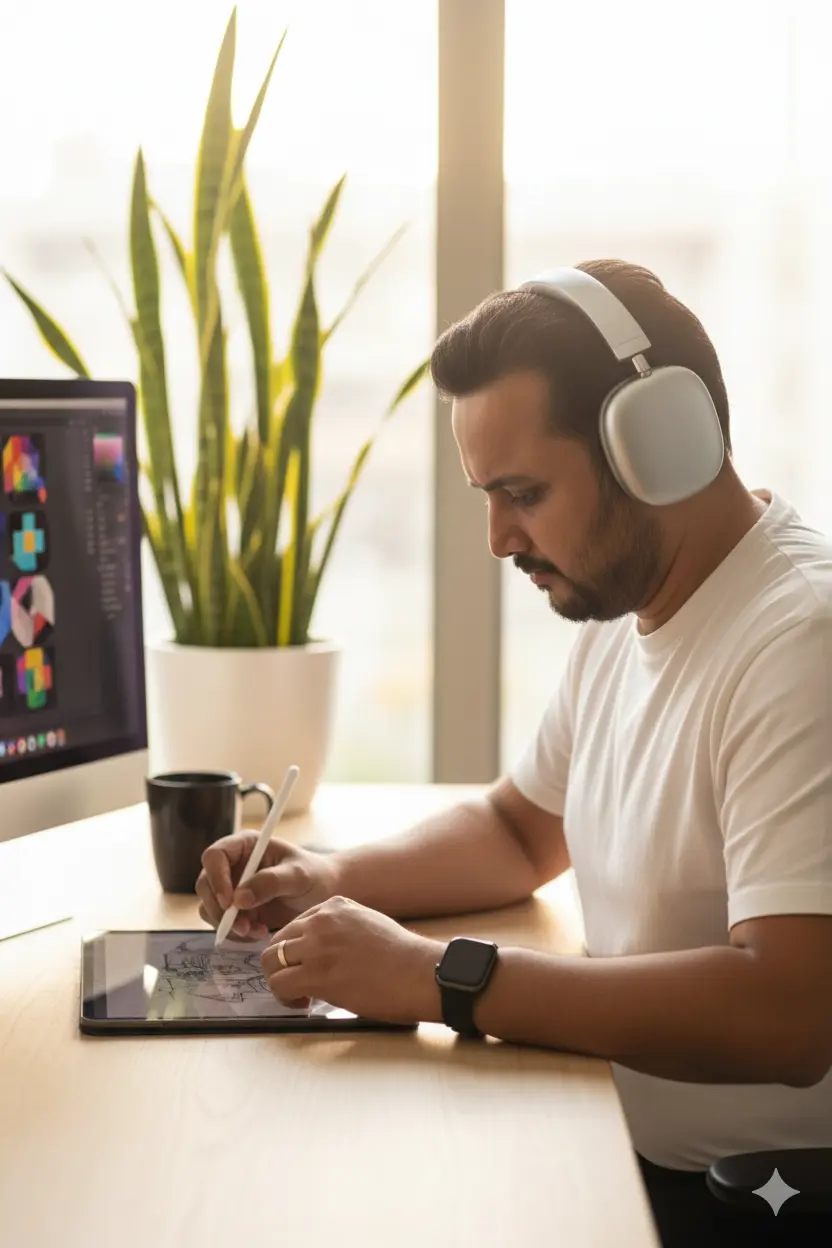 Creating a Home Office Portrait Nano Banana prompt example