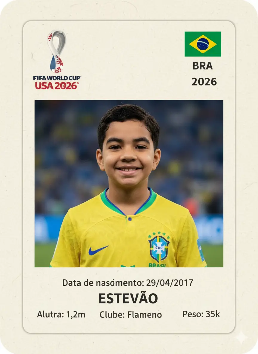 Figurinha da Copa 2026 Nano Banana prompt example