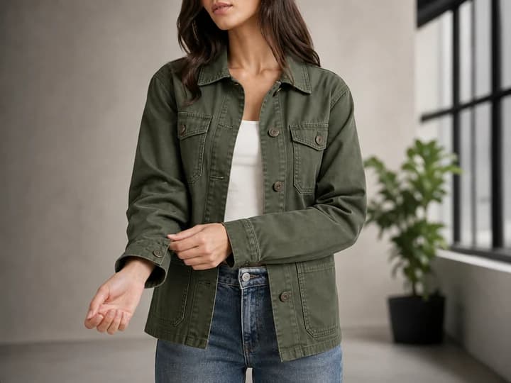 Close virtual try-on detail showing fashion scale and fit