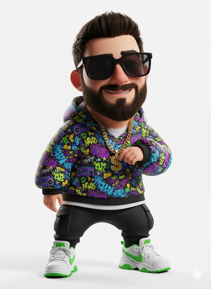 3d anime rap style Nano Banana prompt example