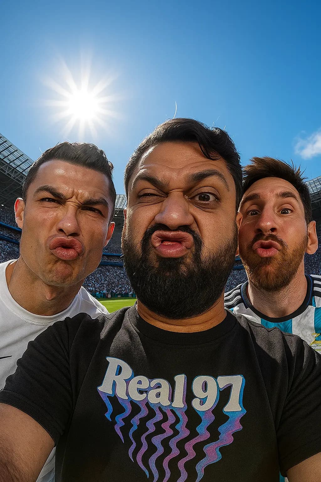 Selfie with Football Legends Nano Banana prompt example