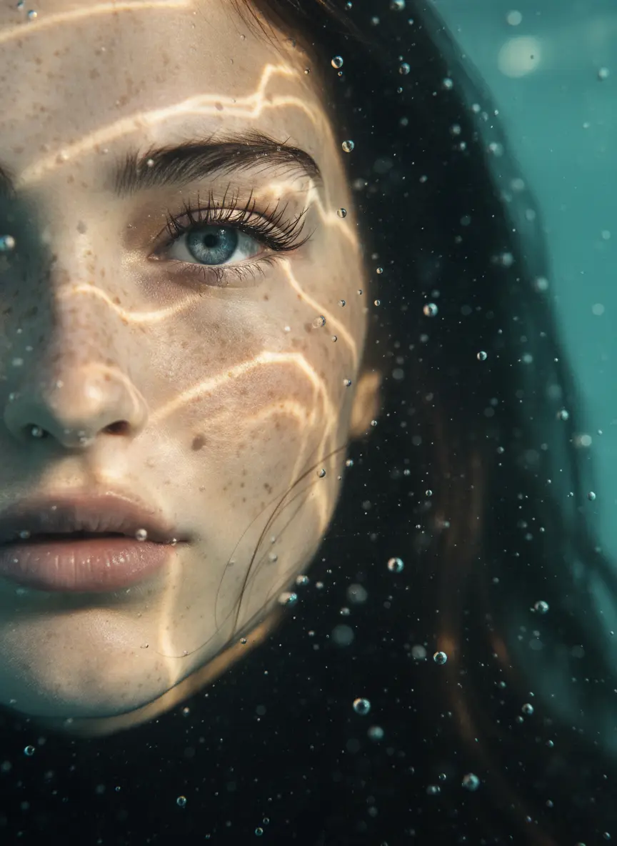 Submerged Portrait Nano Banana prompt example