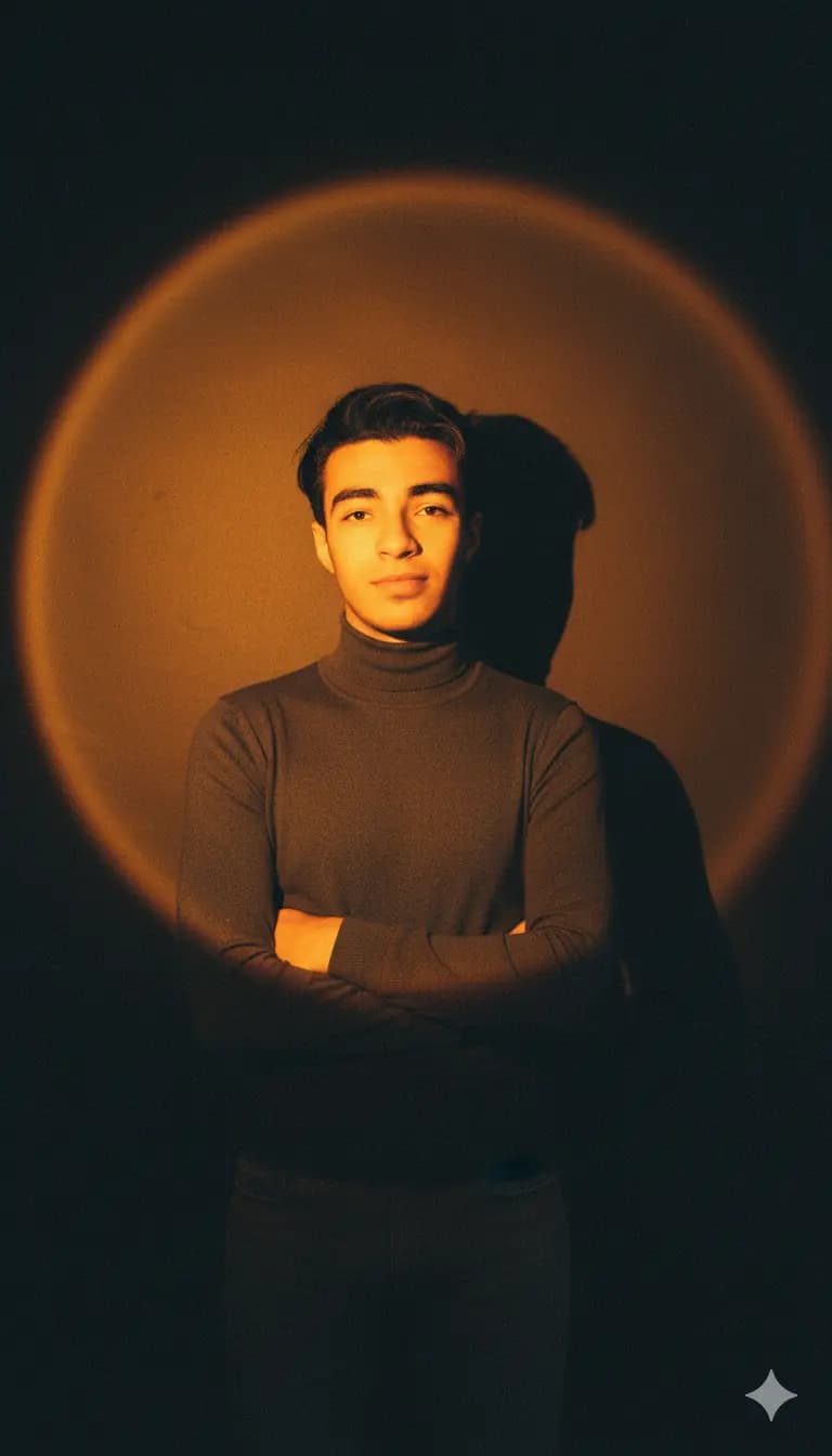 Moody Studio Portrait Nano Banana prompt example